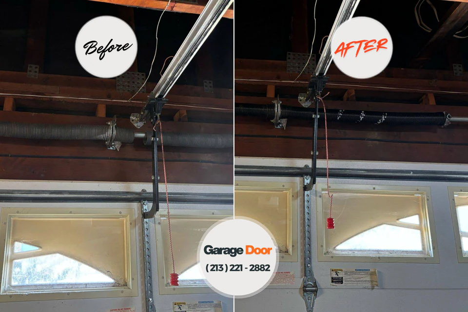 Before and after: garage door repair Latta, OK
